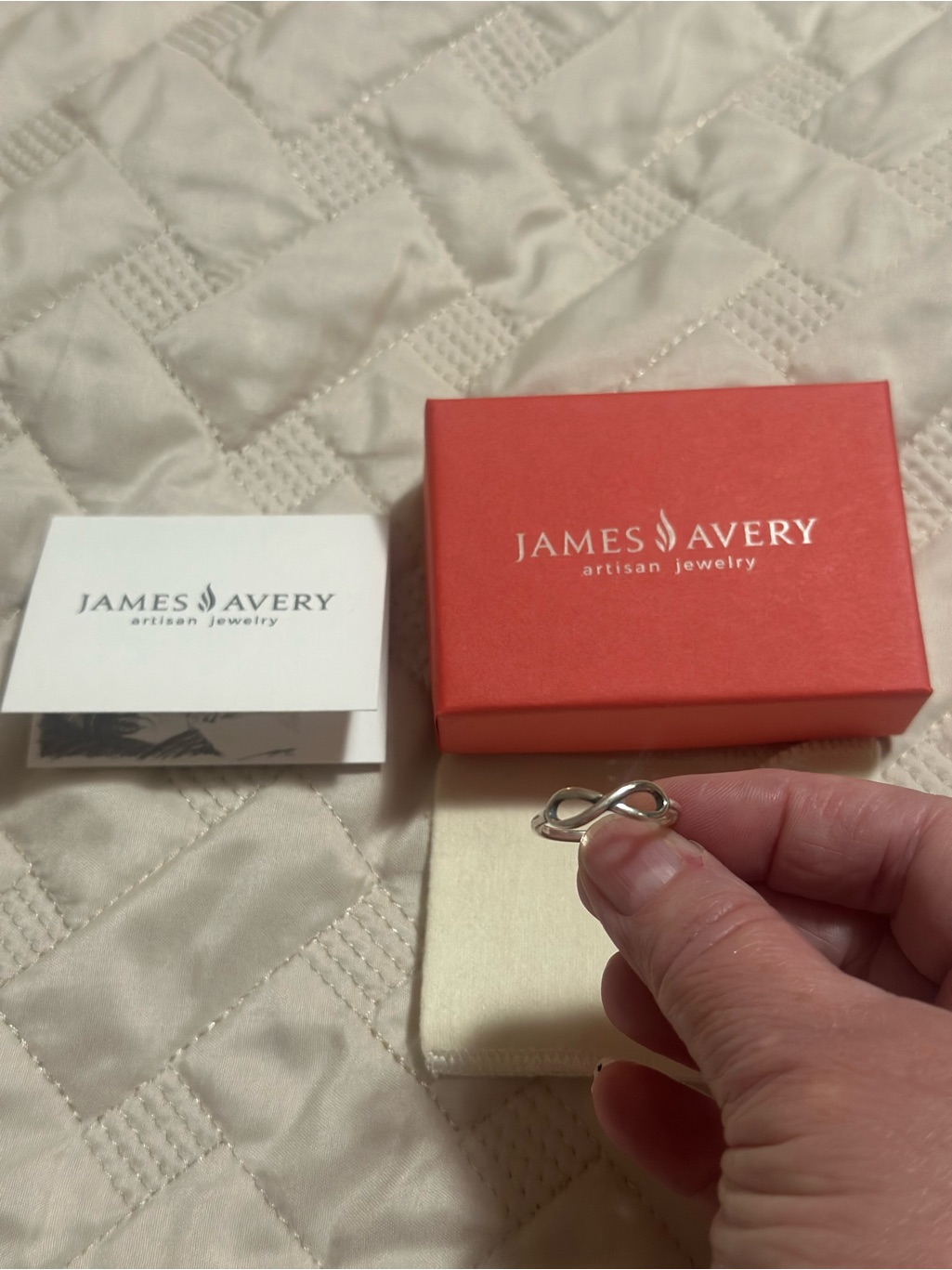 James Avery Silver Infinity Ring With Signature Box